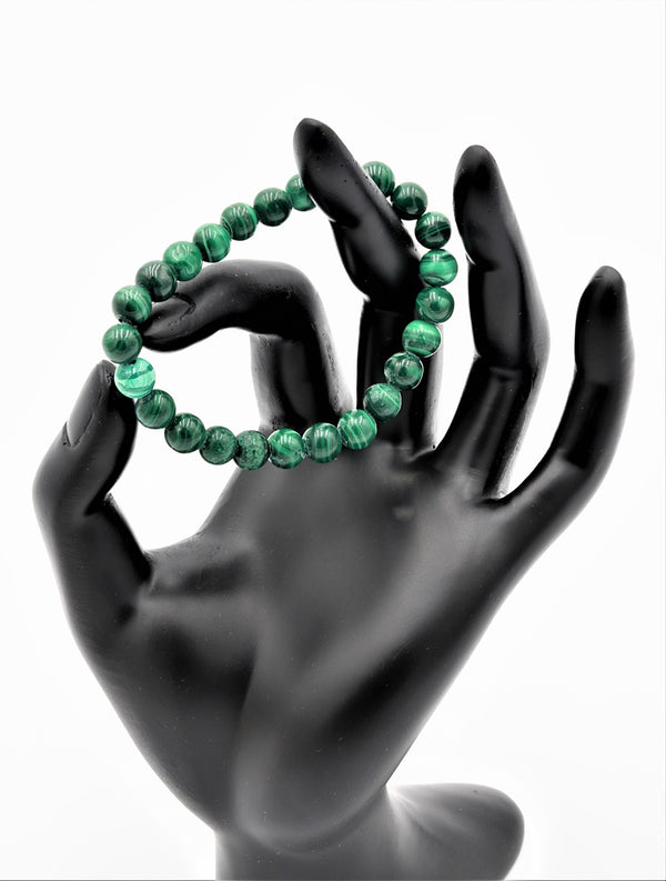 Malachite Stone Bracelet (7mm Beads)