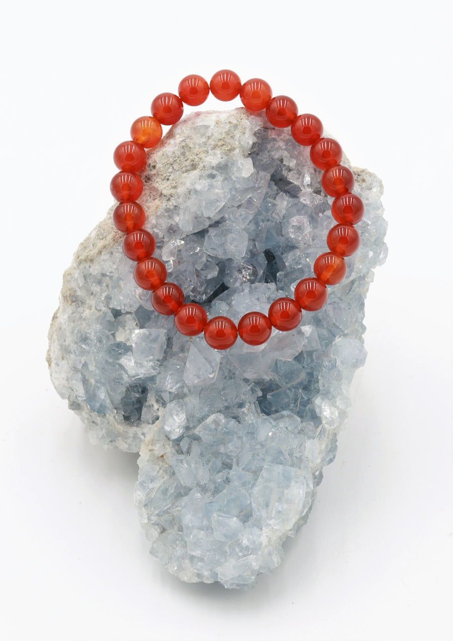 Carnelian Stone Bracelet (6mm Beads)