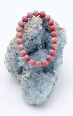 Rhodonite Stone Bracelet (8mm beads)