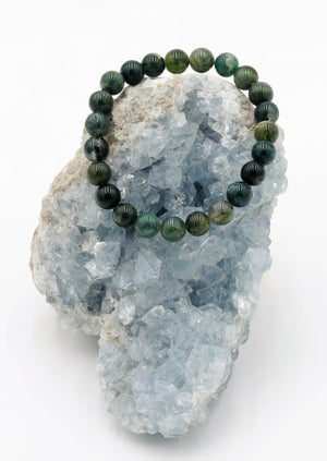 Moss Agate Bracelet (8mm Beads)