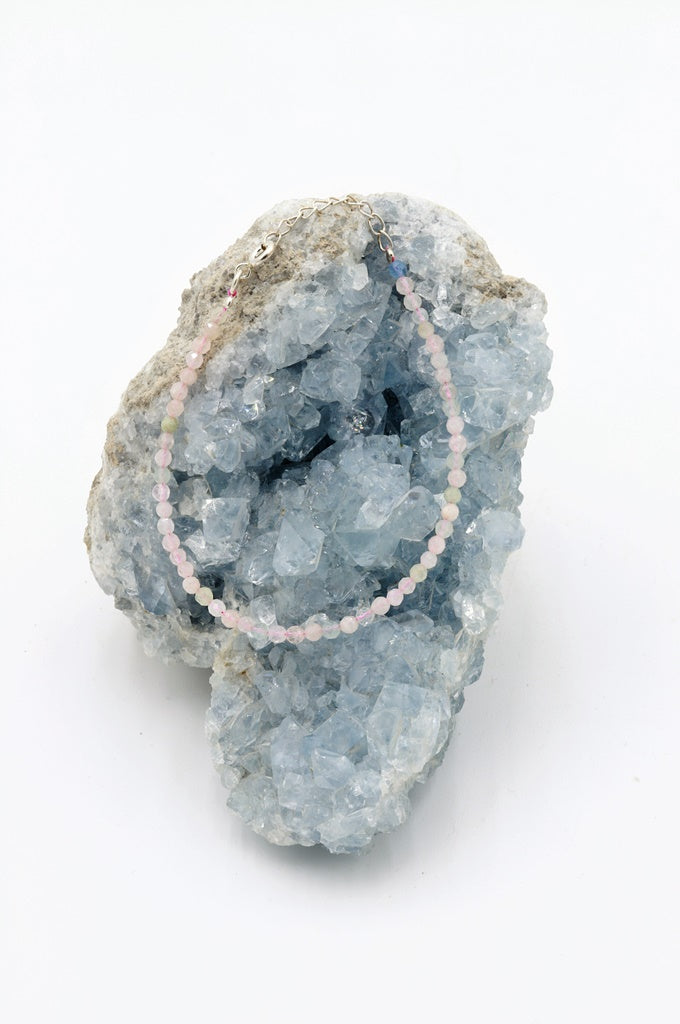 Morganite Stone Bracelet (Faceted Beads)