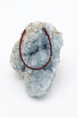 Garnet Stone Bracelet (Faceted Beads)