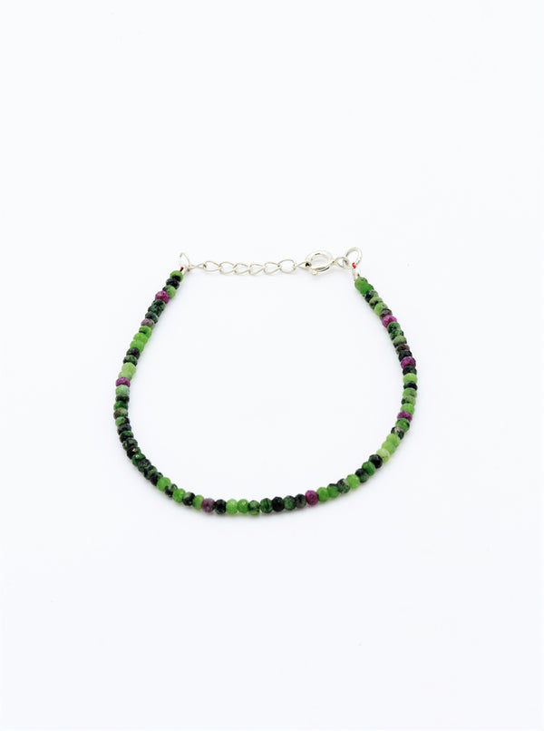 Ruby Zoisite Stone Bracelet (Faceted Beads)