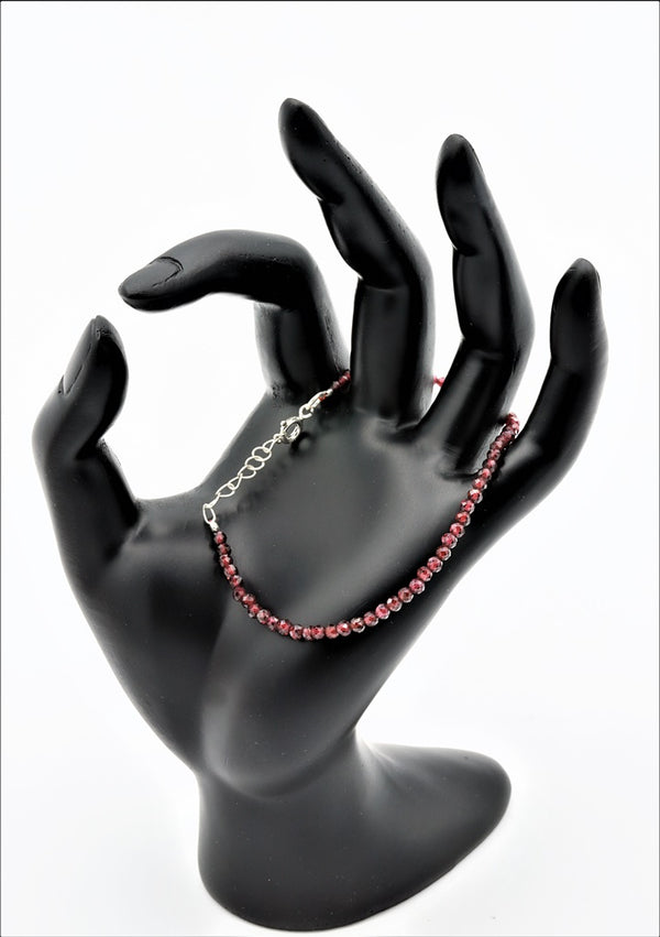 Bracelet Pierre Grenat (perles à facettes)