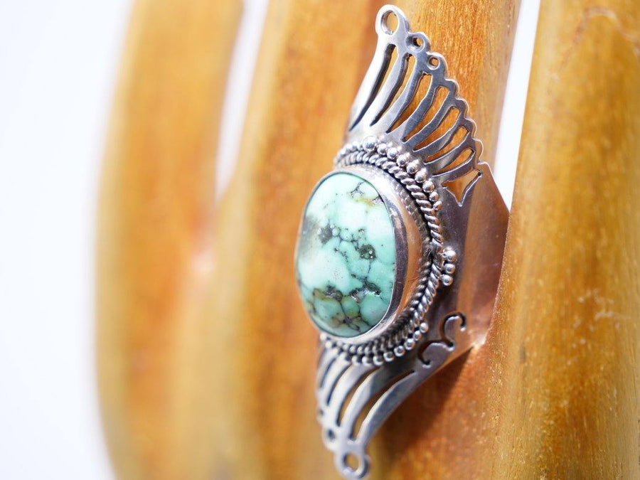 Tibetan turquoise sterling silver ring - Oz Importations